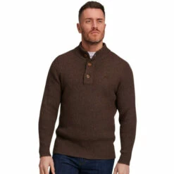 Raging Bull Chunky Button Up Knit For Male