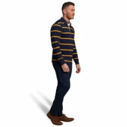 Raging Bull Long Sleeve Stripe Rugby Shirt For Male -Miss KG Discount Store unnamed file 1121