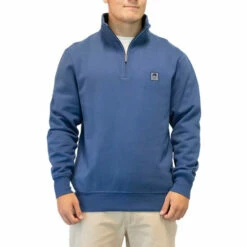Raging Bull Badge Quarter Zip Sweatshirt For Male