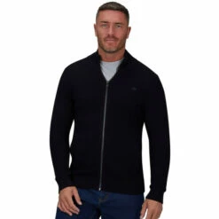 Raging Bull Popcorn Knit Zip Cardigan For Male