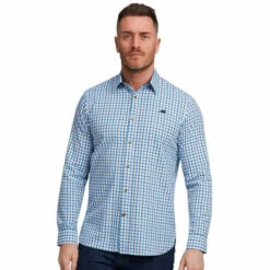 Raging Bull Long Sleeve Tattersall Check Shirt For Male