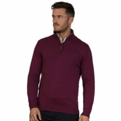 Raging Bull Knitted Cotton/Cashmere Quarter Zip For Male