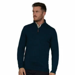 Raging Bull Knitted Cotton/Cashmere Quarter Zip For Male -Miss KG Discount Store unnamed file 255