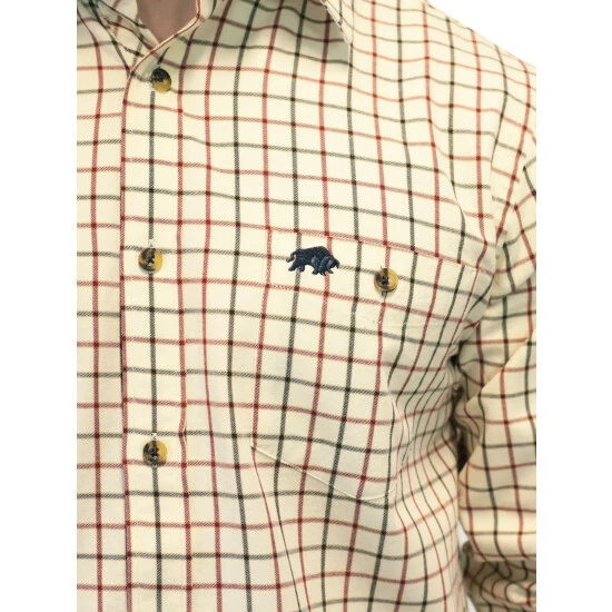 Raging Bull Long Sleeve Window Pane Check Shirt For Male 3 Raging Bull Long Sleeve Window Pane Check Shirt For Male - Image 3